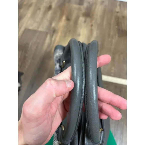 Aimee Kestenberg Leather Snakeskin Print Shoulder Bag Purse Gray 12X15 Gold Tone - Picture 14 of 16